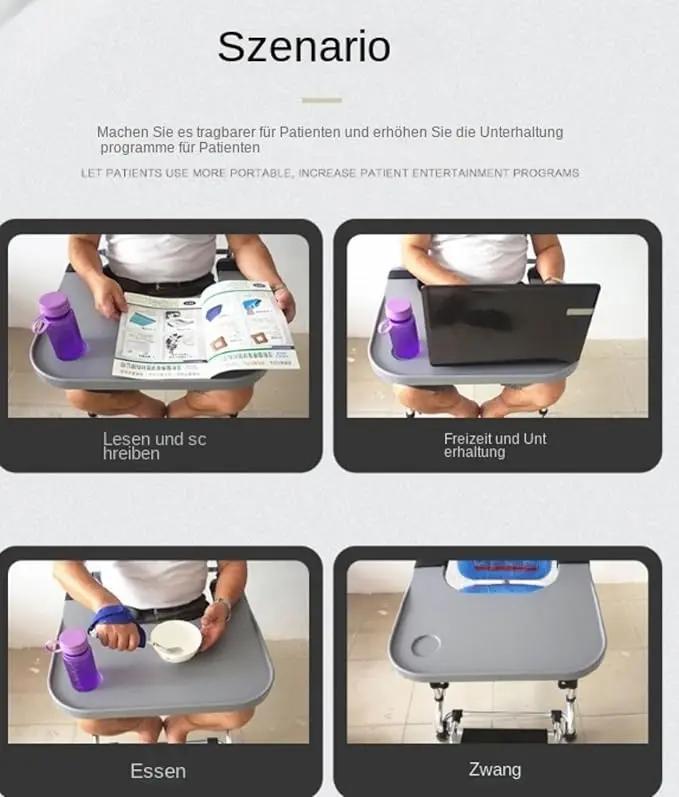 Plateau amovible avec porte-gobelet pour fauteuil roulant