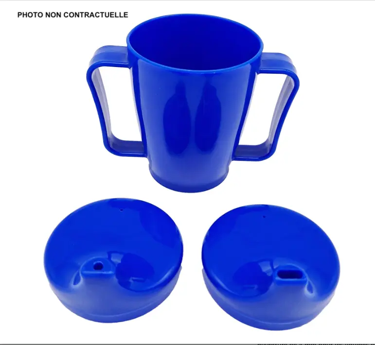 Gobelet avec 2 poignées, 280 ml, système à double couvercle