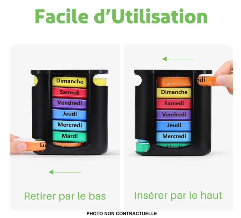 Pilulier 7 jours avec 4 compartiments