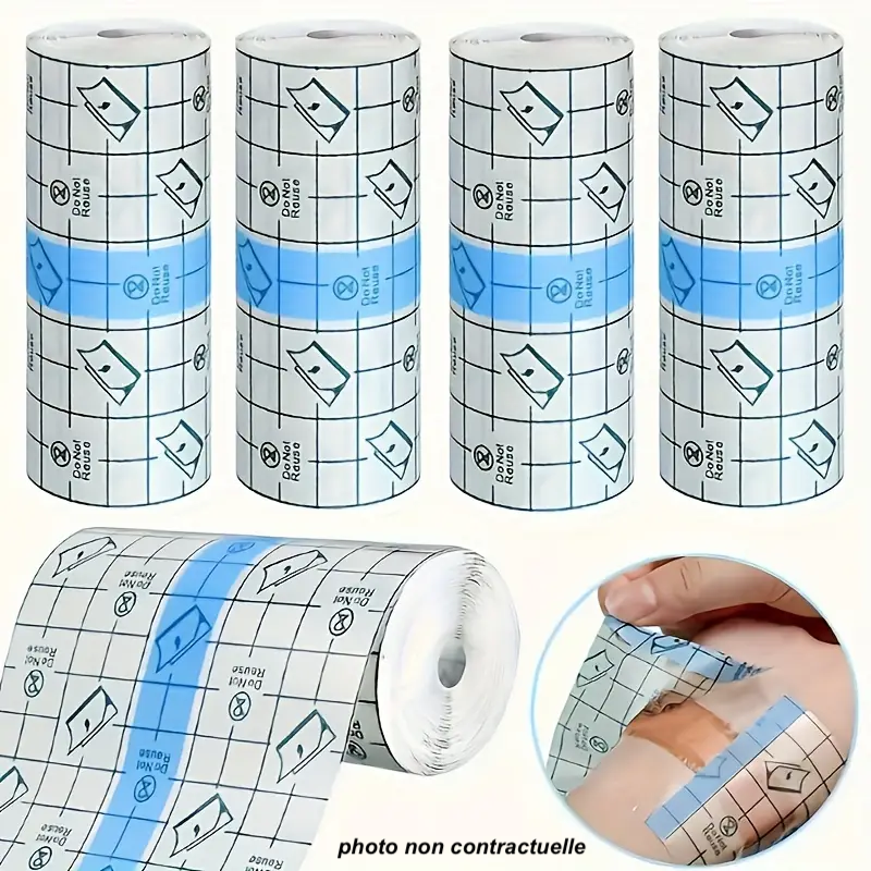 Rouleau de bandages imperméables pour la natation, pansement transparent adhésif pour couverture de tatouage pour la douche, protection de la peau 