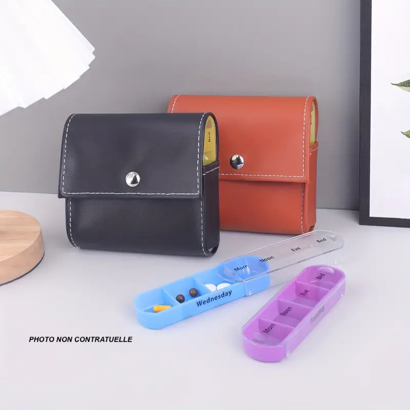 Portable 7-day pill organizer
