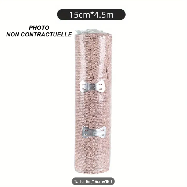 Rouleau de bandage de compression hautement élastique, bandage musculaire d'urgence, bandages de premiers soins, mesures de bandages extensibles pour le sport athlétique - 15 cm