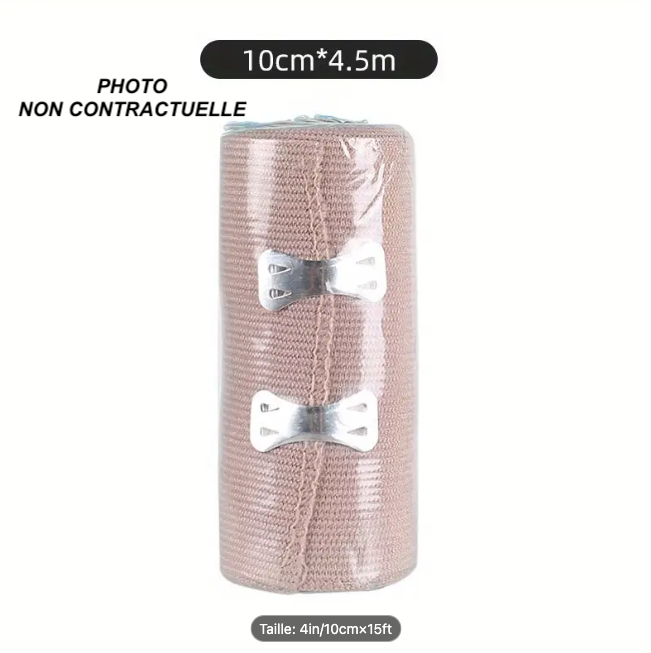 Rouleau de bandage de compression hautement élastique, bandage musculaire d'urgence, bandages de premiers soins, mesures de bandages extensibles pour le sport athlétique - 10 cm