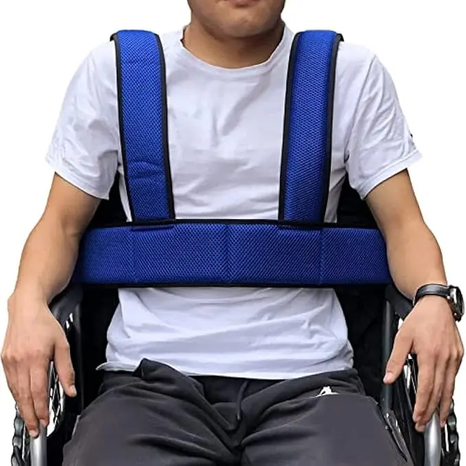 Gilet de Soutien du Torse avec Ceinture de sécurité pour Fauteuil Roulant pour Patients, Personnes âgées et handicapées, Harnais Complet réglable pour empêcher l'inclinaison ou la Chute, qualité Sup 