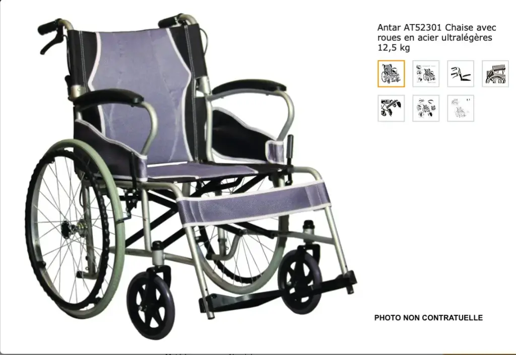 Fauteuil roulant en acier ultralégères