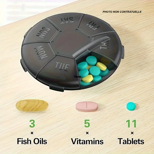 [CAH0000000180] Boîte de Médicaments quotidiennes de 7 jours