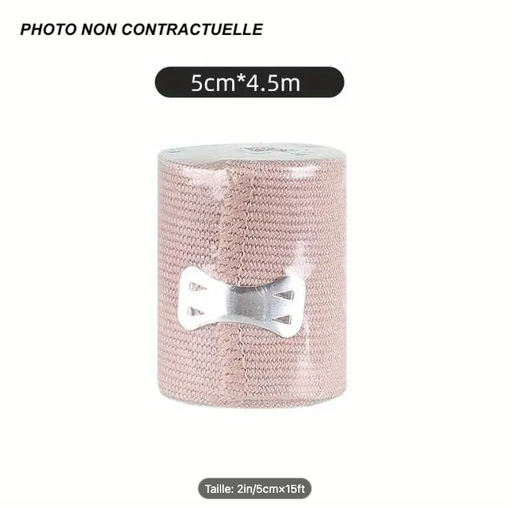 [CAH0000000196] Rouleau de bandage de compression hautement élastique, bandage musculaire d'urgence, bandages de premiers soins, mesures de bandages extensibles pour le sport athlétique - 5 cm