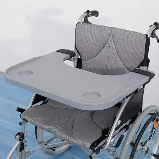 WOZLO Accessoires pour fauteuil roulant, plateau avec porte-gobelet, porte-gobelets, plateaux amovibles, plateau pour fauteuil roulant, ABS compatible avec la plupart des fauteuils roulants standard