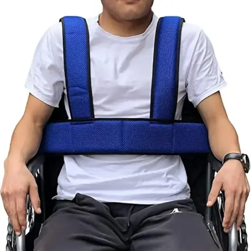 Gilet de Soutien du Torse avec Ceinture de sécurité pour Fauteuil Roulant pour Patients, Personnes âgées et handicapées, Harnais Complet réglable pour empêcher l'inclinaison ou la Chute, qualité Sup 