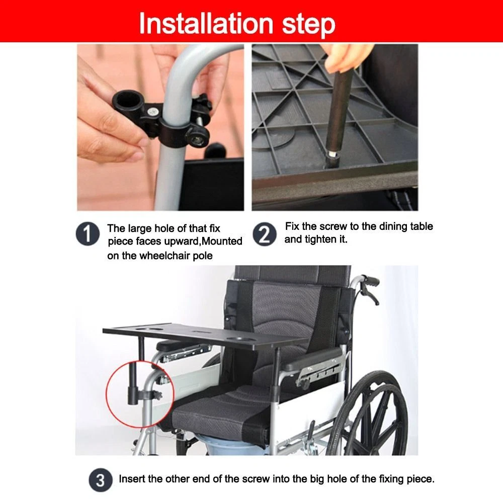 Support de verre étanche pour fauteuil roulant, table à manger, accessoires de fauteuil roulant