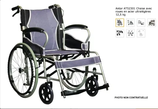 [CAH0000000204] Ultralichte stalen fauteuilrol